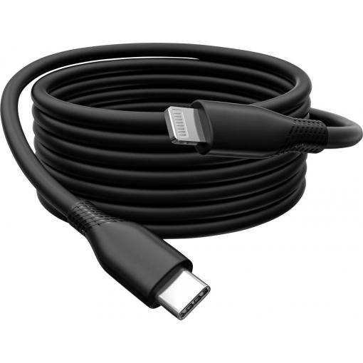 Digitus USB kabel USB 2.0 Apple Lightning konektor, USB-C ® zástrčka 0.50 m černá flexibilní provedení, flexibilní provedení, s USB, silikonový, Vynikající