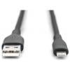 Digitus Nabíjecí kabel USB USB 2.0 USB-A zástrčka, Apple Lightning konektor 0.50 m černá flexibilní provedení, flexibilní provedení, s USB, silikonový,