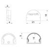 Deko Light 979592 Endkappe R-AU-01-15 Set 2 Stk, Schwarz koncová krytka profilu plast (d x š x v) 21 x 6 x 16 mm 1 ks