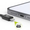 Goobay USB kabel USB 2.0 Apple Lightning konektor, USB-C ® zástrčka 1 m bílá fóliové stínění, PVC plášť, s USB, kulatý 39446