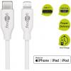 Goobay USB kabel USB 2.0 Apple Lightning konektor, USB-C ® zástrčka 1 m bílá fóliové stínění, PVC plášť, s USB, kulatý 39446