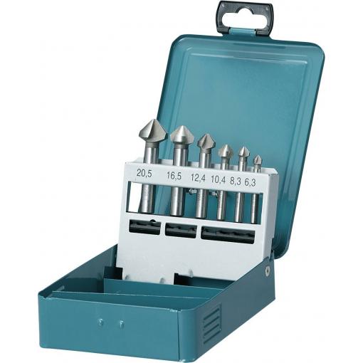 Makita D-42204 sada záhlubník 6.3 mm, 8.3 mm, 10.4 mm, 12.4 mm, 16.5 mm, 20.5 mm HSS válcová stopka 5 ks