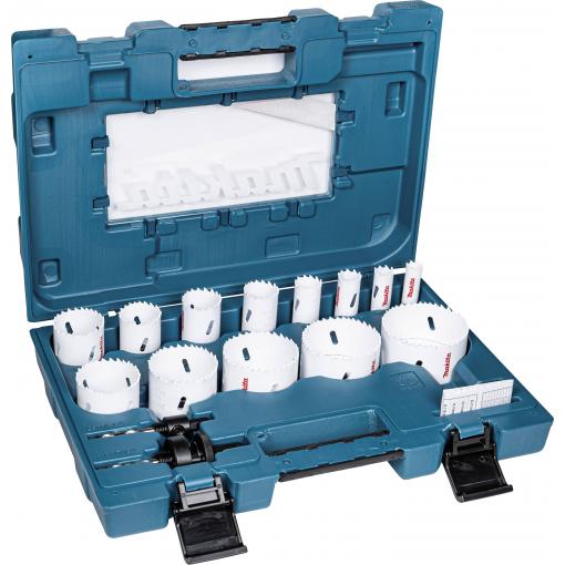 Makita D-63993 D-63993 sada děrovacích pil 16 mm, 19 mm, 22 mm, 25 mm, 32 mm, 35 mm, 37 mm, 44 mm, 51 mm, 57 mm, 64 mm, 68 mm, 76 mm 1 ks