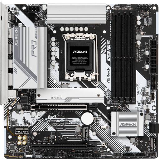 ASRock B760M Pro RS Základní deska Socket (PC) #####Intel® 1700 Tvarový faktor Micro-ATX Čipová sada základní desky Intel® B760