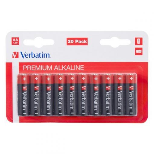 Baterie Verbatim AA (LR06) alkalická 1,5 V, balení 20 ks