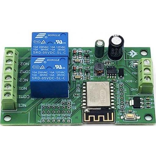 Reléový modul ESP8266 s WiFi ESP-12F, 2 kanály, 5–80 V DC