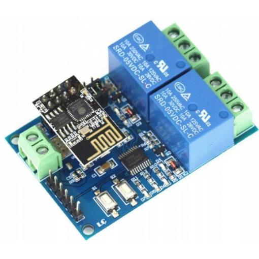 Modul 2× relé ESP8266 s WiFi modulem ESP-01, napájení 5 V