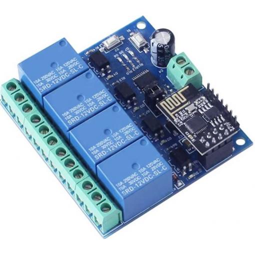 Modul 4× relé ESP8266 s WiFi, napájení 5 V