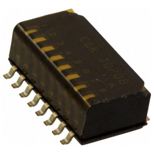 C & K Switches TDP08H0SB1 DIP-Switch TDP Series DIP spínač Pólů 8 1 ks Tube