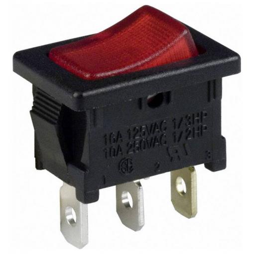 C & K Switches DA102J3RS215QF8 Rocker-Switch DA Series 120 V/AC 16 A 1x zap/vyp 1 ks Bulk