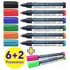 Schneider Schreibgeräte Whiteboard-Marker Maxx 290 8er Set sortiert, 6+2 Aktion 129098 popisovač na bílé tabule 8 ks