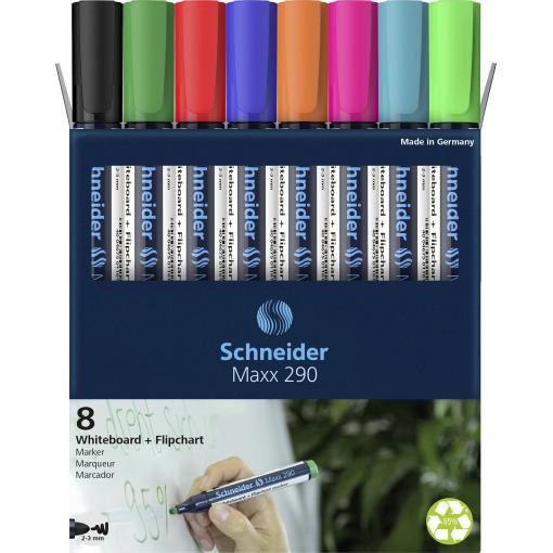 Schneider Schreibgeräte Whiteboard-Marker Maxx 290 8er Set sortiert, 6+2 Aktion 129098 popisovač na bílé tabule 8 ks