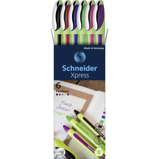 Schneider Schreibgeräte inkoustové kuličkové pero Fineliner Xpress 08 Karton-Etui 6 Stück 190086 6 ks