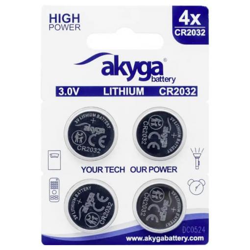 Akyga knoflíkový článek CR 2032 3 V 4 ks 210 mAh Li-MnO2 CR2032