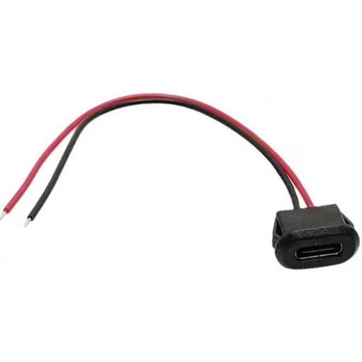 USB-C zdířka na panel s kabelem 10 cm, napájení