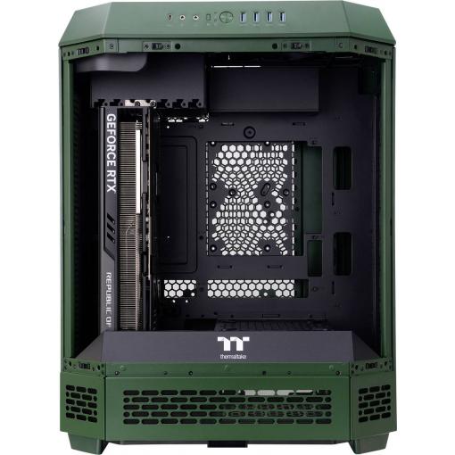 Thermaltake The Tower 600 Racing Green midi tower PC skříň zelenočerná (fluorescenční) boční okno