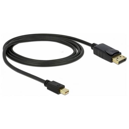 Delock Mini-DisplayPort / DisplayPort kabel Mini DisplayPort konektory, Konektor DisplayPort 1 m černá 82698 třížilový stíněný, pozlacené kontakty Kabel