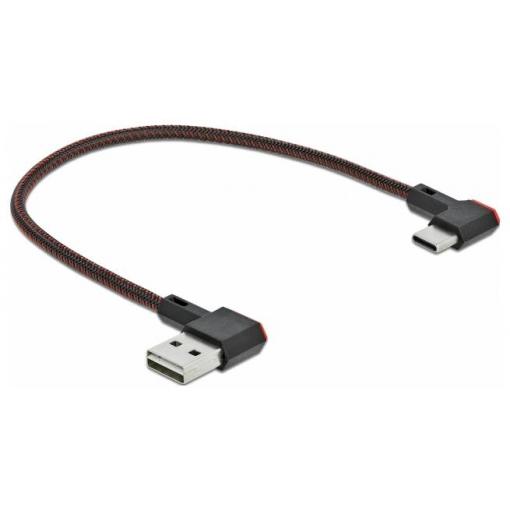 Delock USB kabel USB 2.0 USB-A zástrčka, USB-C ® zástrčka 0.20 m černá pozlacené kontakty 85279