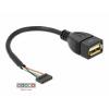 Delock USB kabel USB 2.0 USB zásuvka na desku, USB-A zásuvka 0.15 m černá 84831