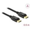 Delock DisplayPort kabel Konektor DisplayPort 50 cm černá 85506 pozlacené kontakty, kroucený , třížilový stíněný, 4K UHD Kabel DisplayPort