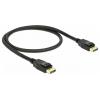 Delock DisplayPort kabel Konektor DisplayPort 50 cm černá 85506 pozlacené kontakty, kroucený , třížilový stíněný, 4K UHD Kabel DisplayPort