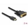 Delock DVI / HDMI kabel DVI-D 18 + 1 pól Zástrčka, Zástrčka HDMI-A 2 m černá 85584 třížilový stíněný, pozlacené kontakty DVI kabel