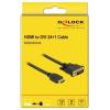 Delock HDMI / DVI kabel Zástrčka HDMI-A, DVI-D 24+1pol. Zástrčka 0.5 m černá 85651 třížilový stíněný, pozlacené kontakty HDMI kabel