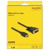 Delock HDMI / DVI kabel Zástrčka HDMI-A, DVI-D 24+1pol. Zástrčka 3 m černá 85655 třížilový stíněný, pozlacené kontakty HDMI kabel