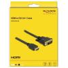 Delock HDMI / DVI kabel Zástrčka HDMI-A, DVI-D 24+1pol. Zástrčka 1.5 m černá 85653 třížilový stíněný, pozlacené kontakty HDMI kabel