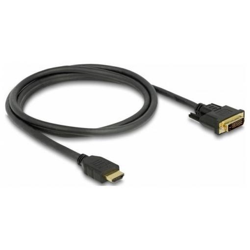 Delock HDMI / DVI kabel Zástrčka HDMI-A, DVI-D 24+1pol. Zástrčka 1.5 m černá 85653 třížilový stíněný, pozlacené kontakty HDMI kabel
