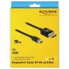 Delock Mini-DisplayPort / DisplayPort kabel Mini DisplayPort konektory, Konektor DisplayPort 2 m černá 84928 pozlacené kontakty, kroucený , třížilový stíněný,