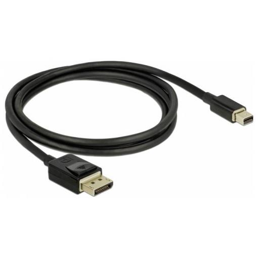 Delock Mini-DisplayPort / DisplayPort kabel Mini DisplayPort konektory, Konektor DisplayPort 1 m černá 84927 pozlacené kontakty, kroucený , třížilový stíněný,