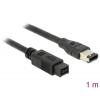 Delock Firewire kabel [1x Zástrčka FireWire (400) 9pólová - 1x firewire (400) zástrčka 6pólová] 1 m černá