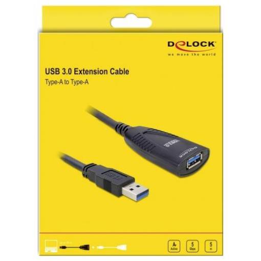 Delock USB kabel USB 3.0 USB-A zástrčka, USB-A zásuvka, DC zásuvka 3,5 mm 5.00 m vícebarevná 83089