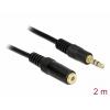 Delock 83766 jack audio prodlužovací kabel [1x jack zástrčka 3,5 mm - 1x jack zásuvka 3,5 mm] 2 m černá
