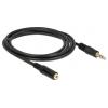 Delock 83766 jack audio prodlužovací kabel [1x jack zástrčka 3,5 mm - 1x jack zásuvka 3,5 mm] 2 m černá