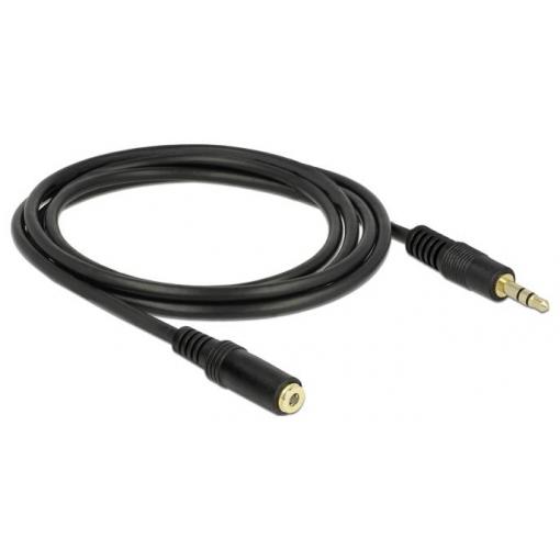 Delock 83766 jack audio prodlužovací kabel [1x jack zástrčka 3,5 mm - 1x jack zásuvka 3,5 mm] 2 m černá