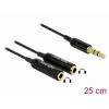Delock 65356 jack audio kabel [1x jack zástrčka 3,5 mm - 2x jack zásuvka 3,5 mm] 25 cm černá