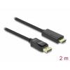 Delock DisplayPort / HDMI kabel Konektor DisplayPort, Zástrčka HDMI-A 2 m černá 82587 třížilový stíněný, pozlacené kontakty Kabel DisplayPort