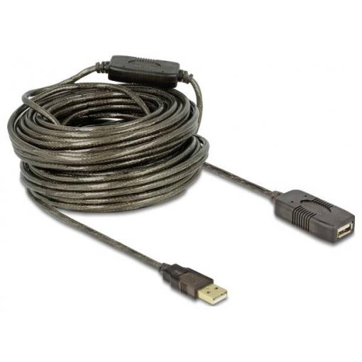 Delock USB kabel USB 2.0 USB-A zástrčka, USB-A zásuvka 20.00 m černá 82690