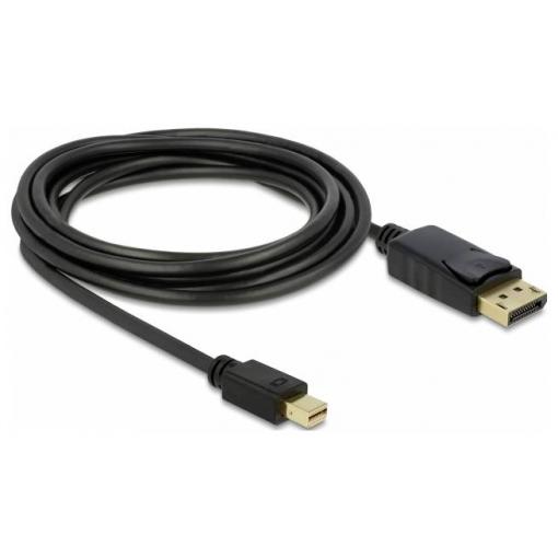 Delock Mini-DisplayPort / DisplayPort kabel Mini DisplayPort konektory, Konektor DisplayPort 3 m černá 82699 4K UHD, pozlacené kontakty Kabel DisplayPort