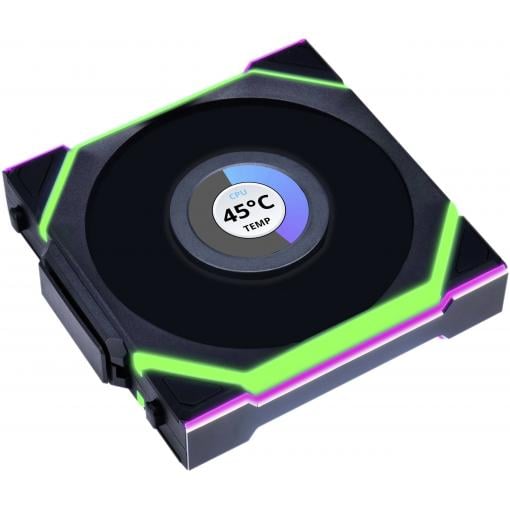 Lian Li Lian Li UNI FAN SL Wireless LCD Lüfter, ARGB, PWM - 120 mm, schwarz PC větrák s krytem černá (š x v x h) 120 x 124.5 x 28 mm