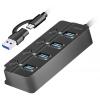 LogiLink UA0419 USB Hub 4 porty USB-A USB 3.2 Gen1 5 GBit/s s konektorem USB C černá UA0419
