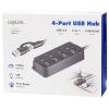 LogiLink UA0419 USB Hub 4 porty USB-A USB 3.2 Gen1 5 GBit/s s konektorem USB C černá UA0419