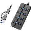 LogiLink UA0419 USB Hub 4 porty USB-A USB 3.2 Gen1 5 GBit/s s konektorem USB C černá UA0419