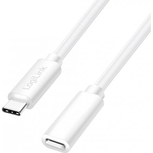 LogiLink Kabel USB-C USB 2.0 USB-C ® zástrčka, USB-C ® zásuvka 2.00 m bílá CU0221