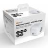 Solight 3z + USB A+C prodlužovací přívod - kostka, kabel 2m, 3 x 1mm2, bílý, vypínač   PP145C