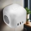 Solight rozbočka kostka, 3x 16A + USB A+C, bílá, vypínač  P110C