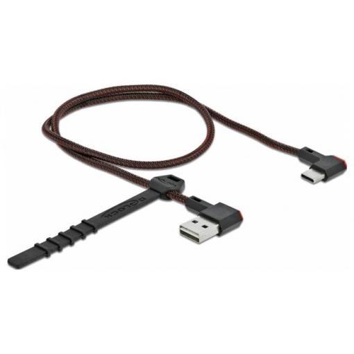 Delock USB kabel USB 2.0 USB-A zástrčka, USB-C ® zástrčka 0.50 m černá pozlacené kontakty 85280