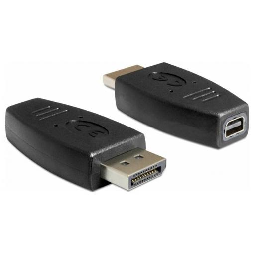 Delock 65237 DisplayPort / Mini-DisplayPort adaptér [1x zástrčka DisplayPort - 1x mini DisplaPort zásuvka] černá 0 mm